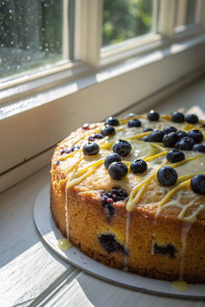 Lemon Blueberry Drizzle Cake