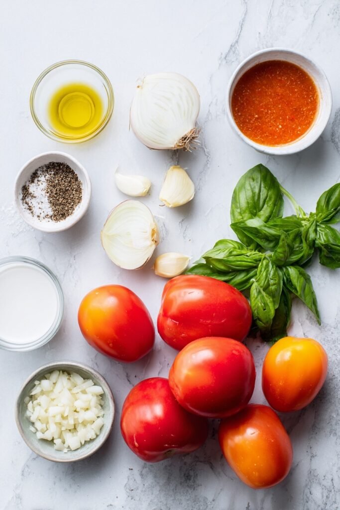 Creamy Tomato Basil Soup Ingredients