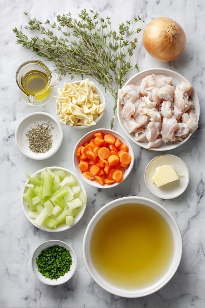 Chicken Noodle Soup with Herb Butter Broth Ingredients