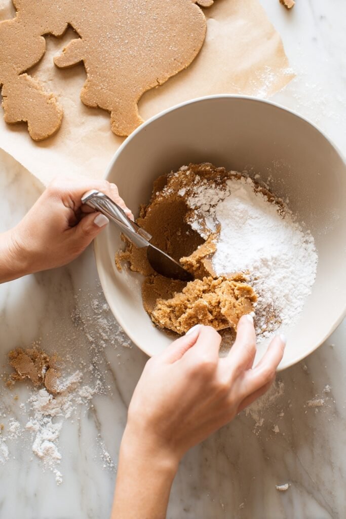Combine and Chill the Dough of the Gingerbread Cookies with Vanilla
