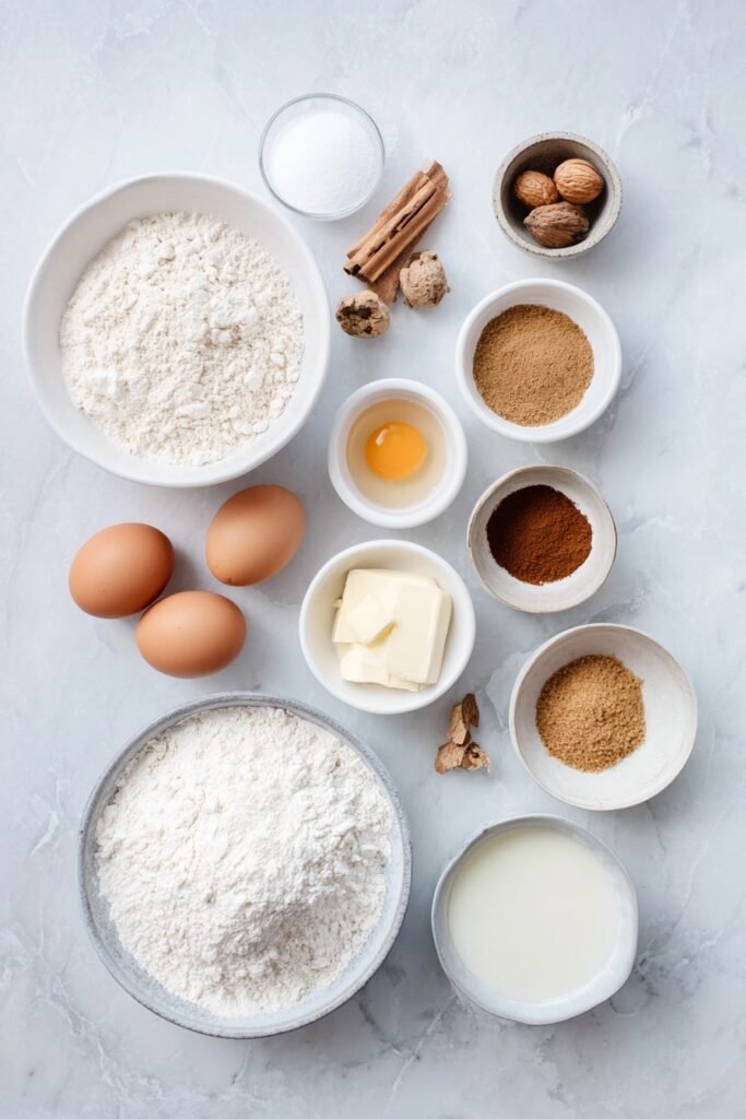 Soft Gingerbread Cookies with Vanilla Ingredients