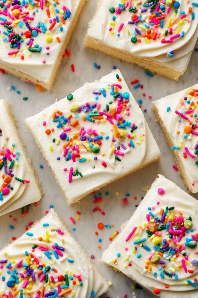 Sugar Cookie Bars with Buttercream Sprinkles