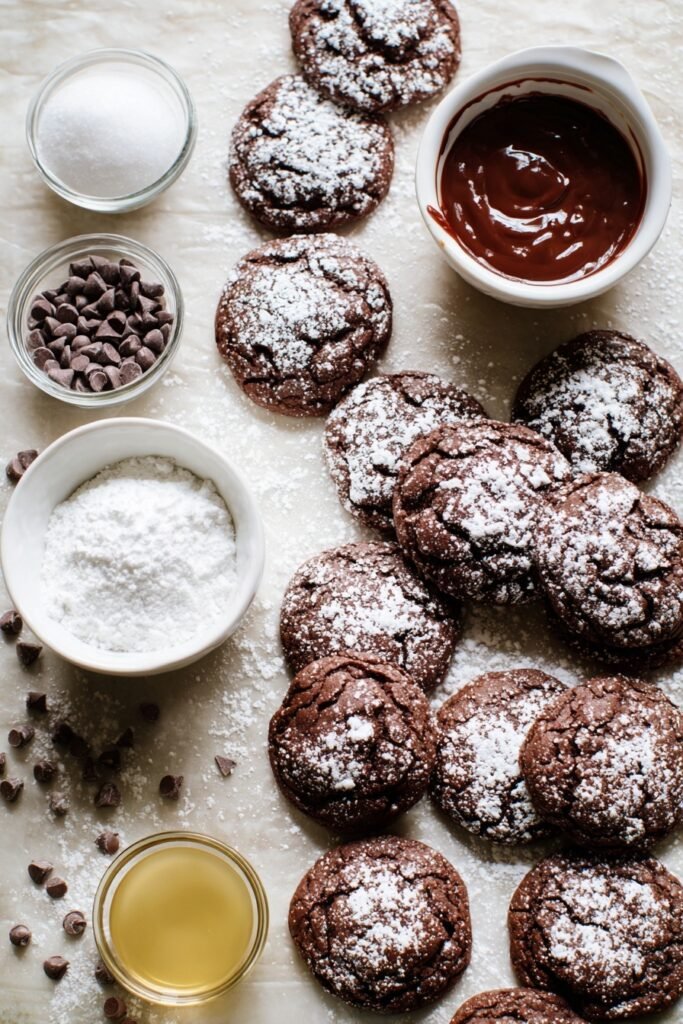 Peppermint Chocolate Crinkle Cookies Ingredients