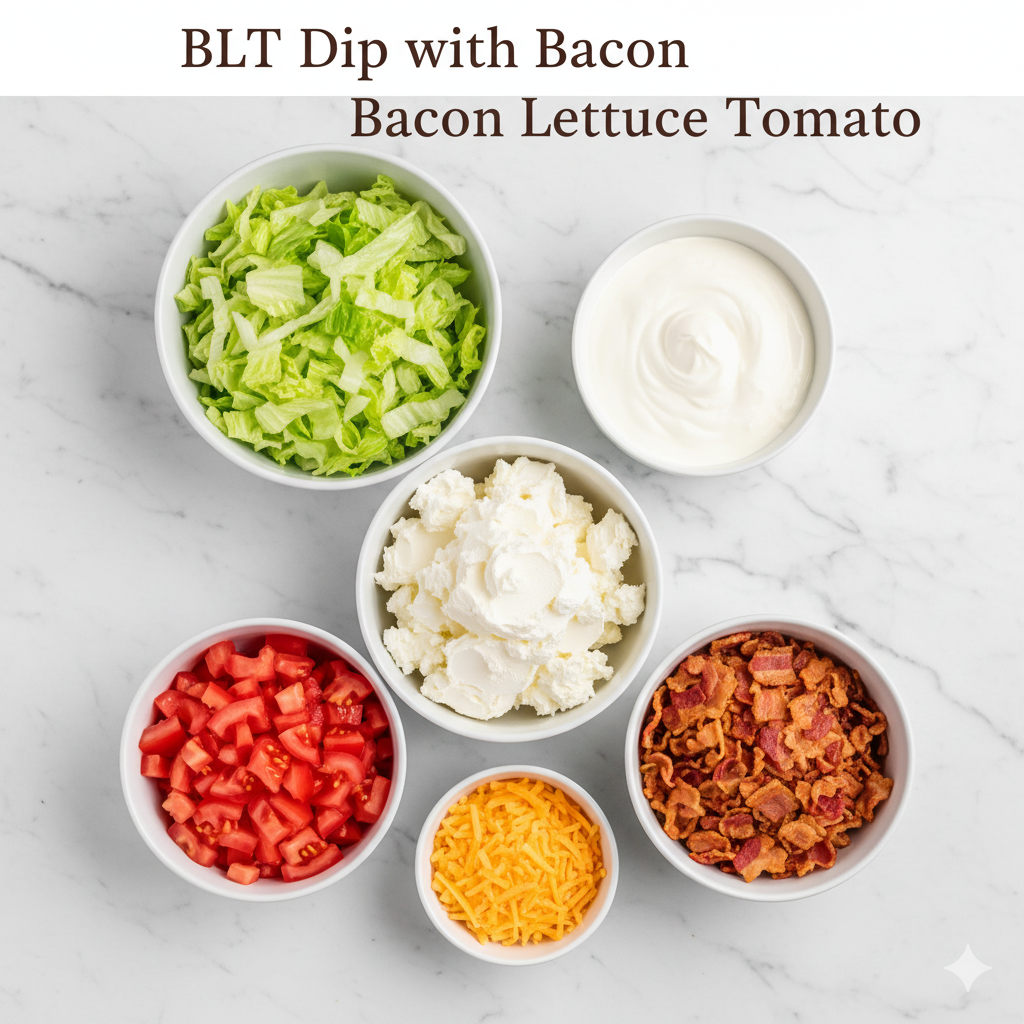 BLT Dip with Bacon Lettuce Tomato
