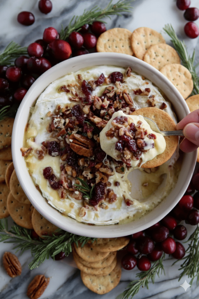 Baked Brie Dip Cranberry Pecans Recipe