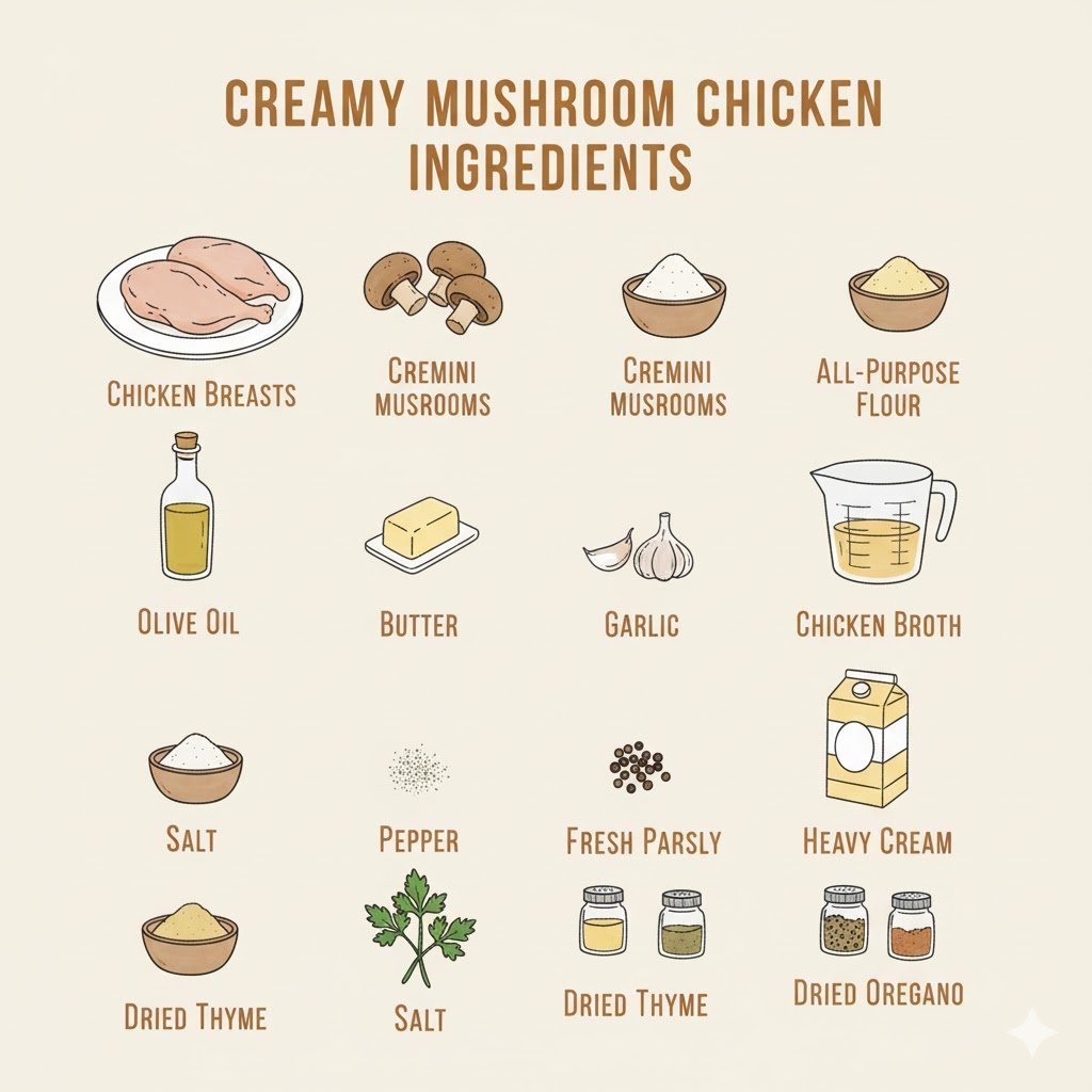 Chicken Marsala with Mushrooms ingredients