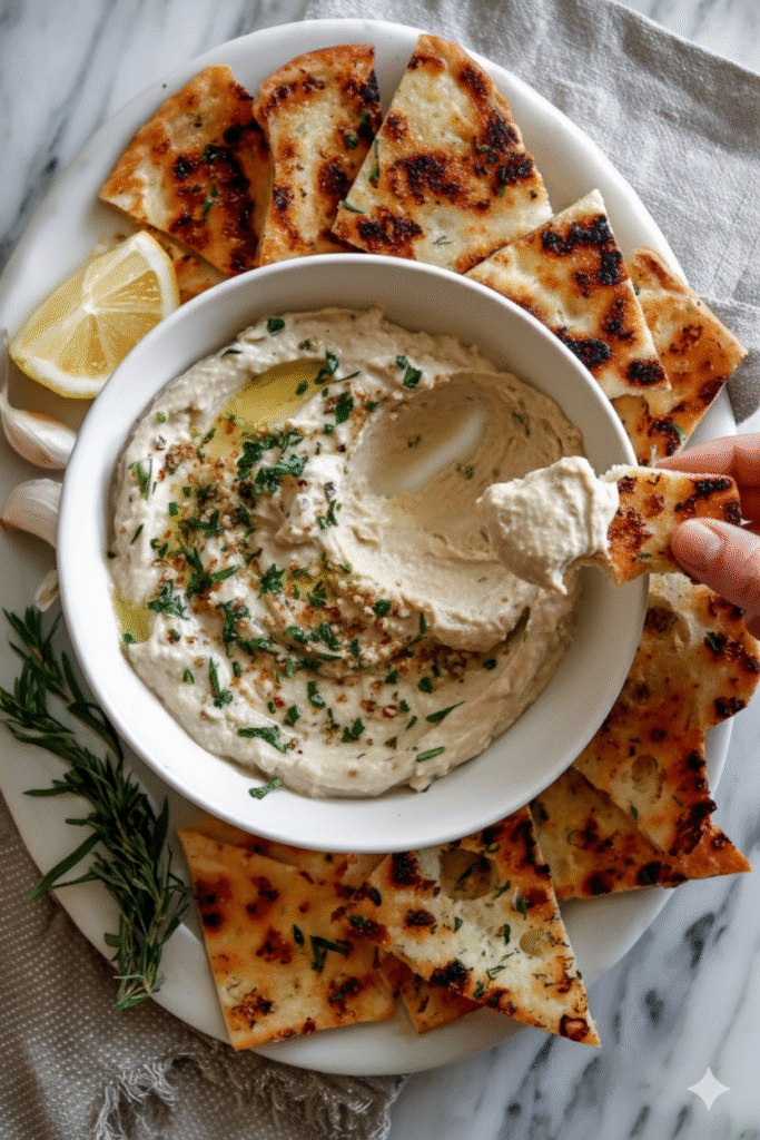 Creamy Roasted Garlic White Bean Dip
