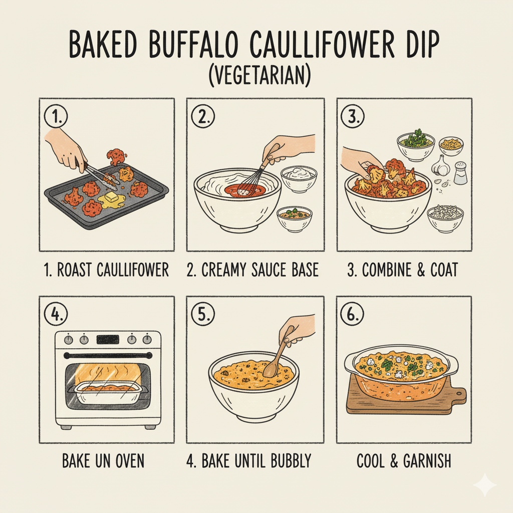 How to Make Baked Buffalo Cauliflower Dip (Vegetarian)