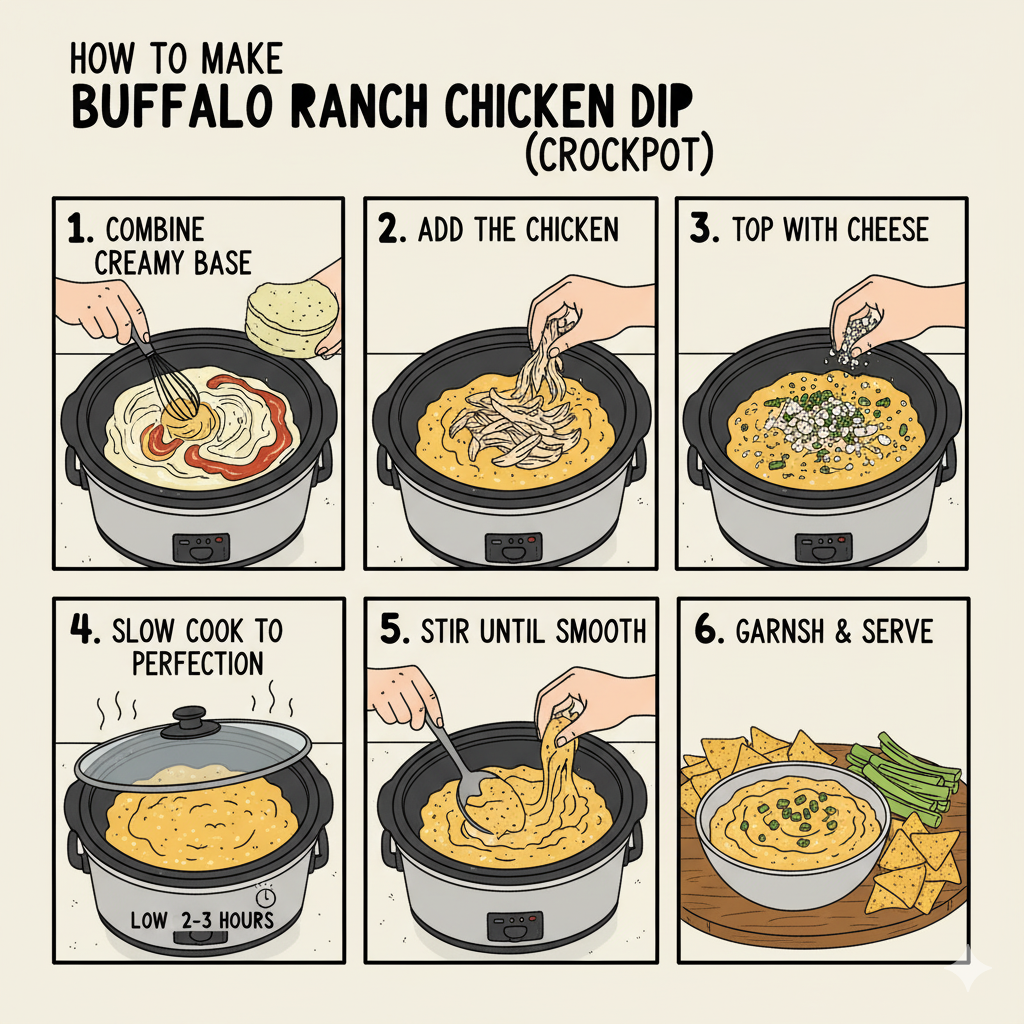 How to Make Buffalo Ranch Chicken Dip (Crockpot)