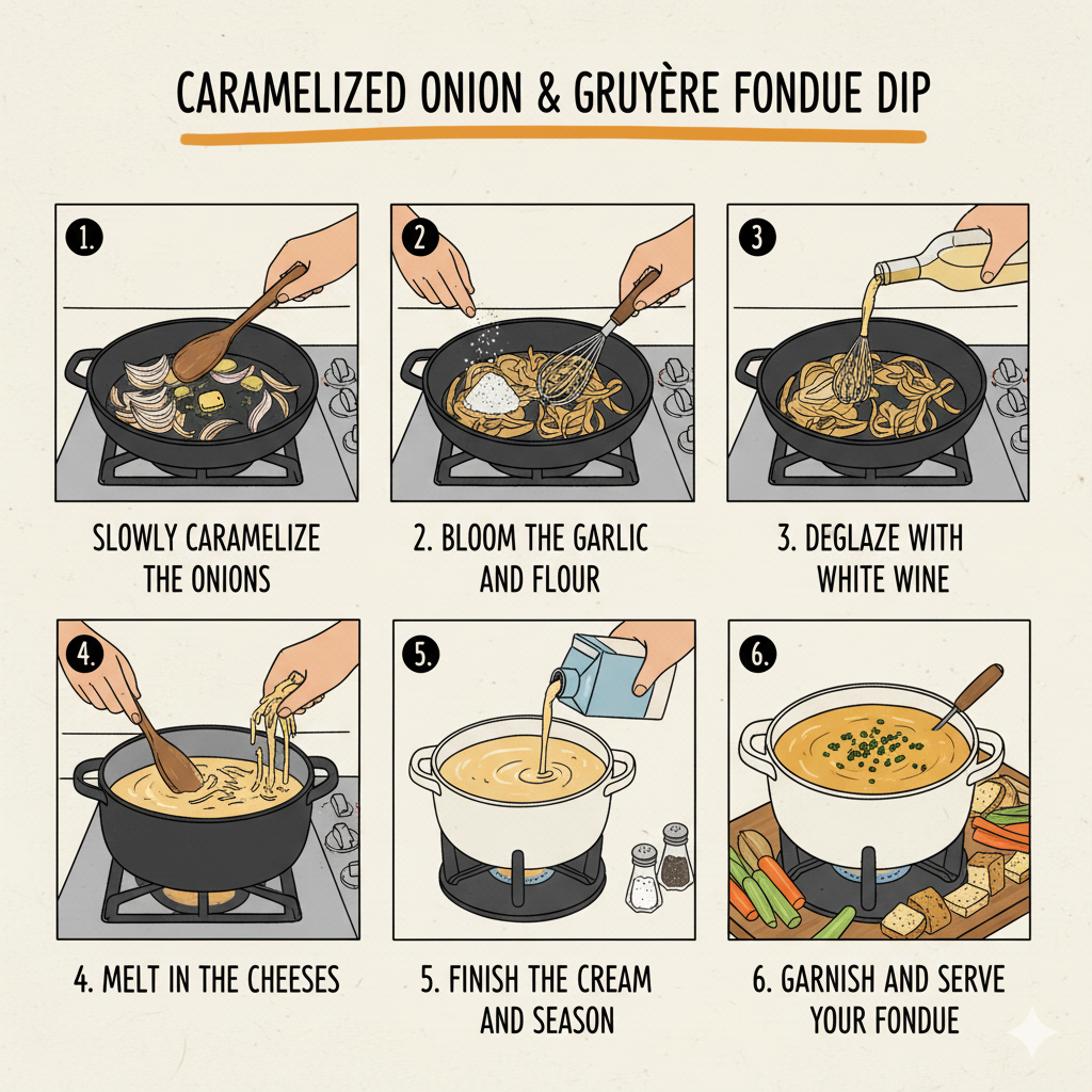 How to Make Caramelized Onion & Gruyère Fondue Dip