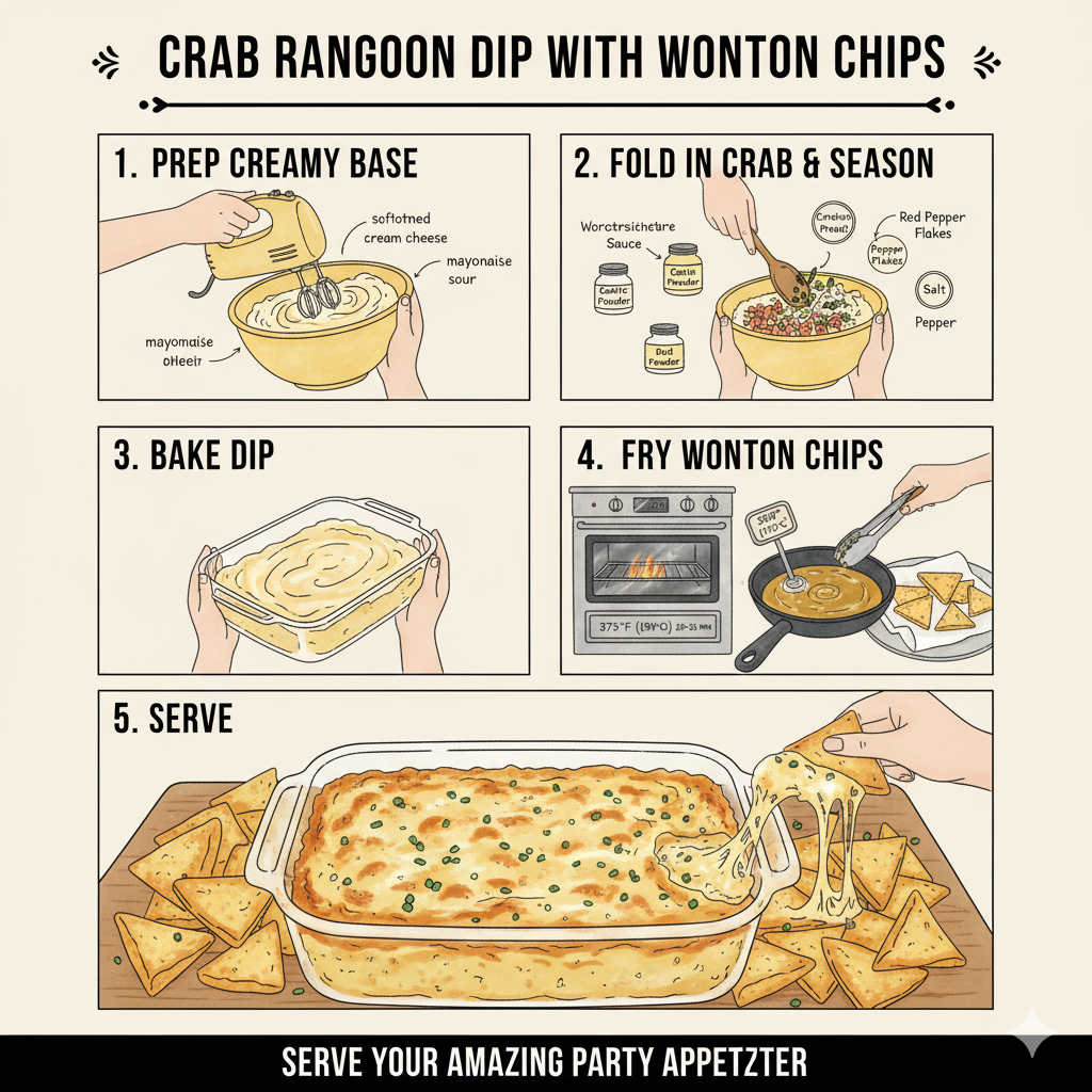How to Make Crab Rangoon Dip with Wonton Chips