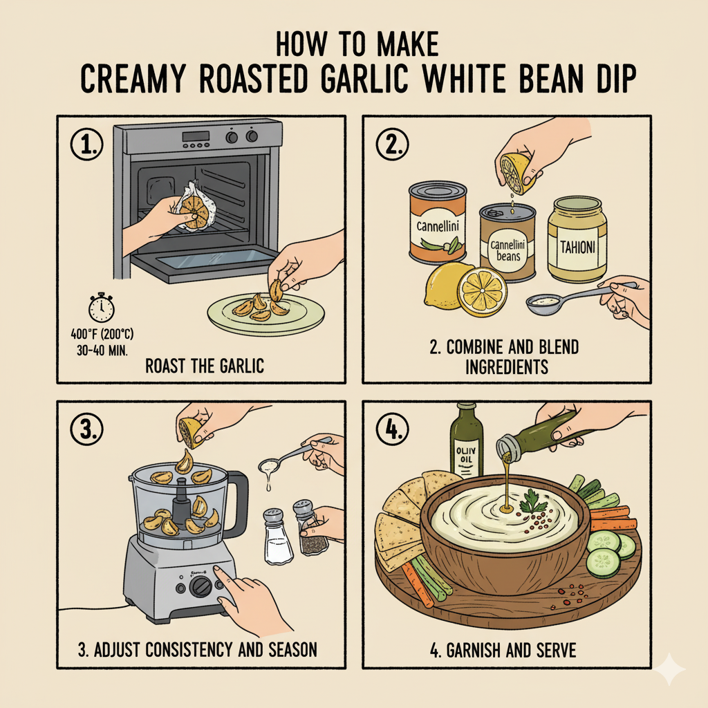 How to Make Creamy Roasted Garlic White Bean Dip (Vegan)