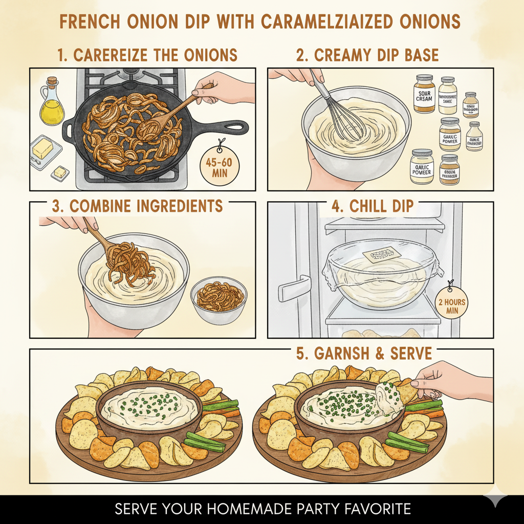 How to Make French Onion Dip with Caramelized Onions