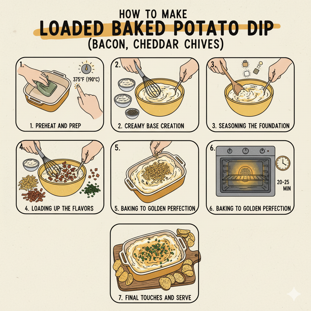 How to Make Loaded Baked Potato Dip (Bacon, Cheddar, Chives)