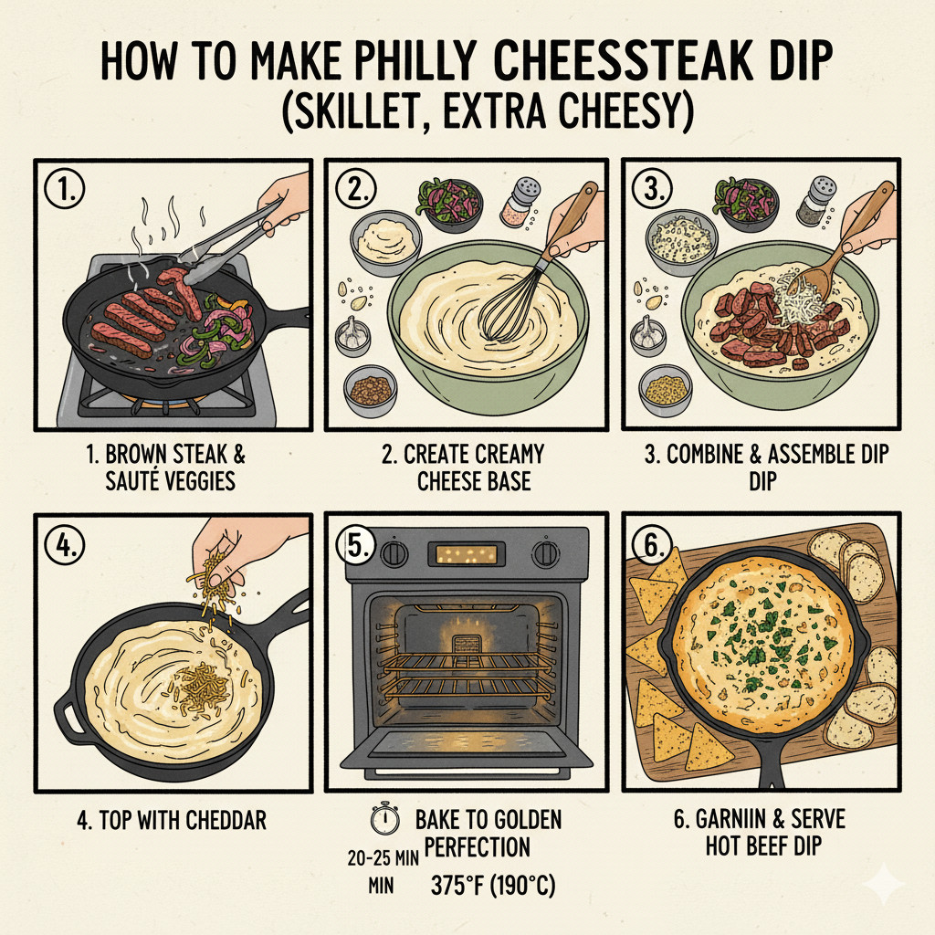 How to Make Philly Cheesesteak Dip (Skillet, Extra Cheesy)