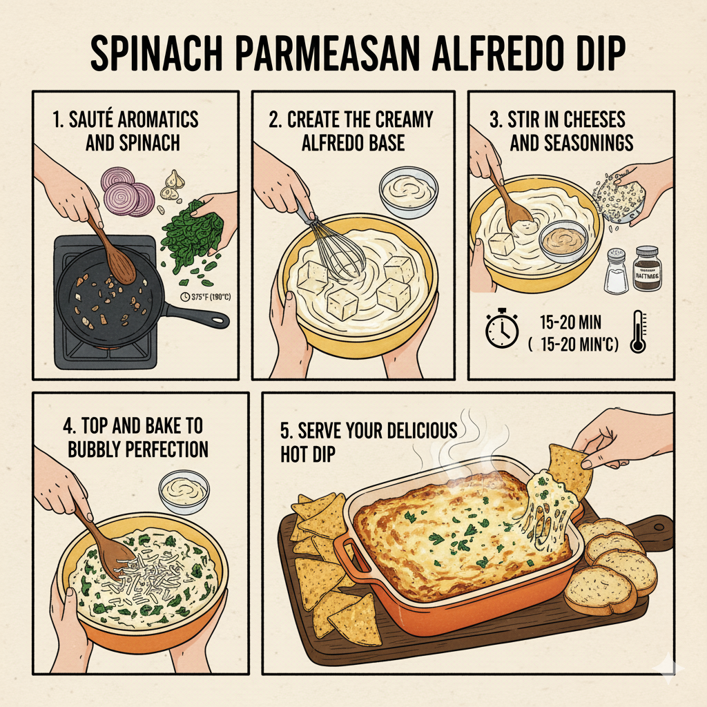 How to Make Spinach Parmesan Alfredo Dip
