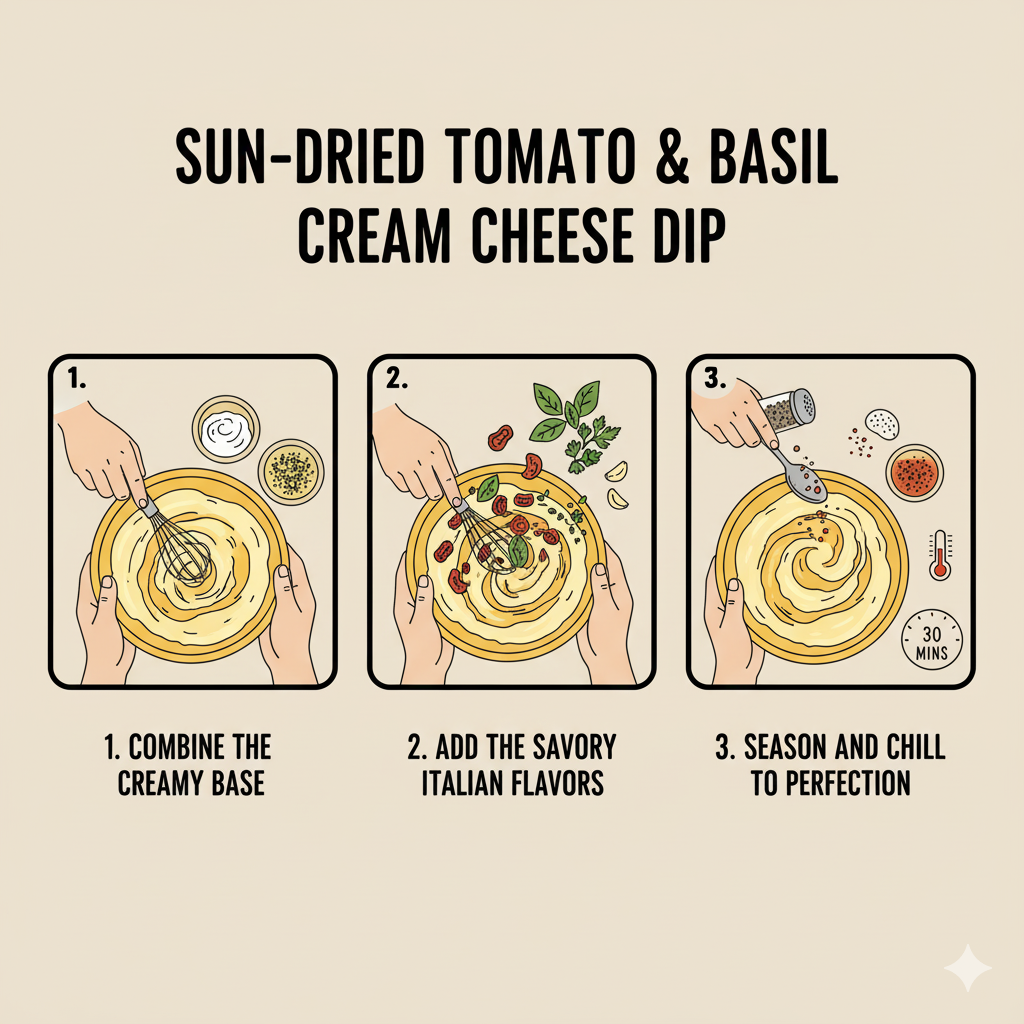 How to Make Sun-Dried Tomato & Basil Cream Cheese Dip