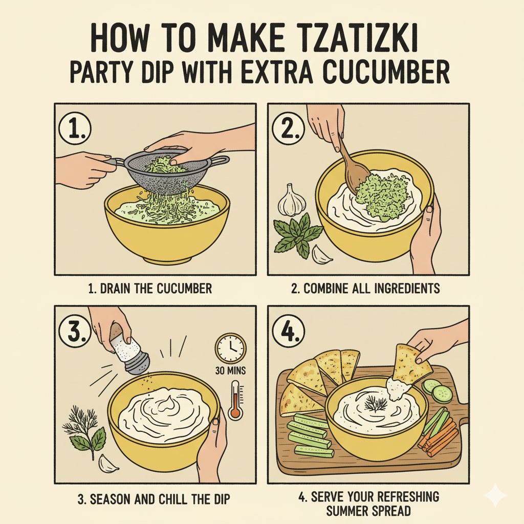 How to Make Tzatziki Party Dip with Extra Cucumber