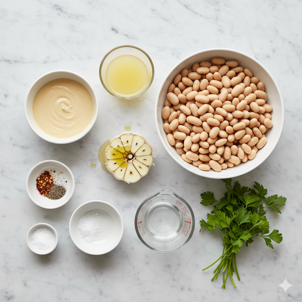 Ingredients You’ll Need for Creamy Roasted Garlic White Bean Dip