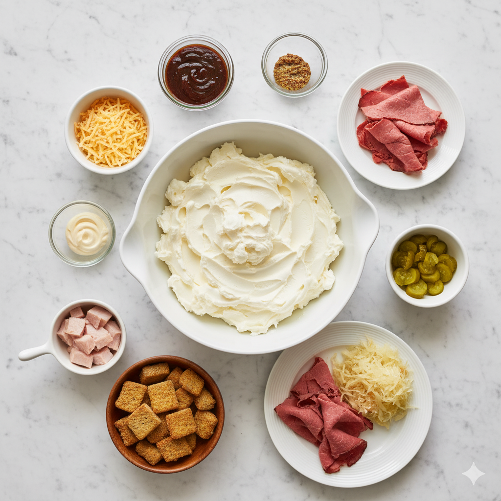 Ingredients You’ll Need for Reuben Dip with Rye Croutons