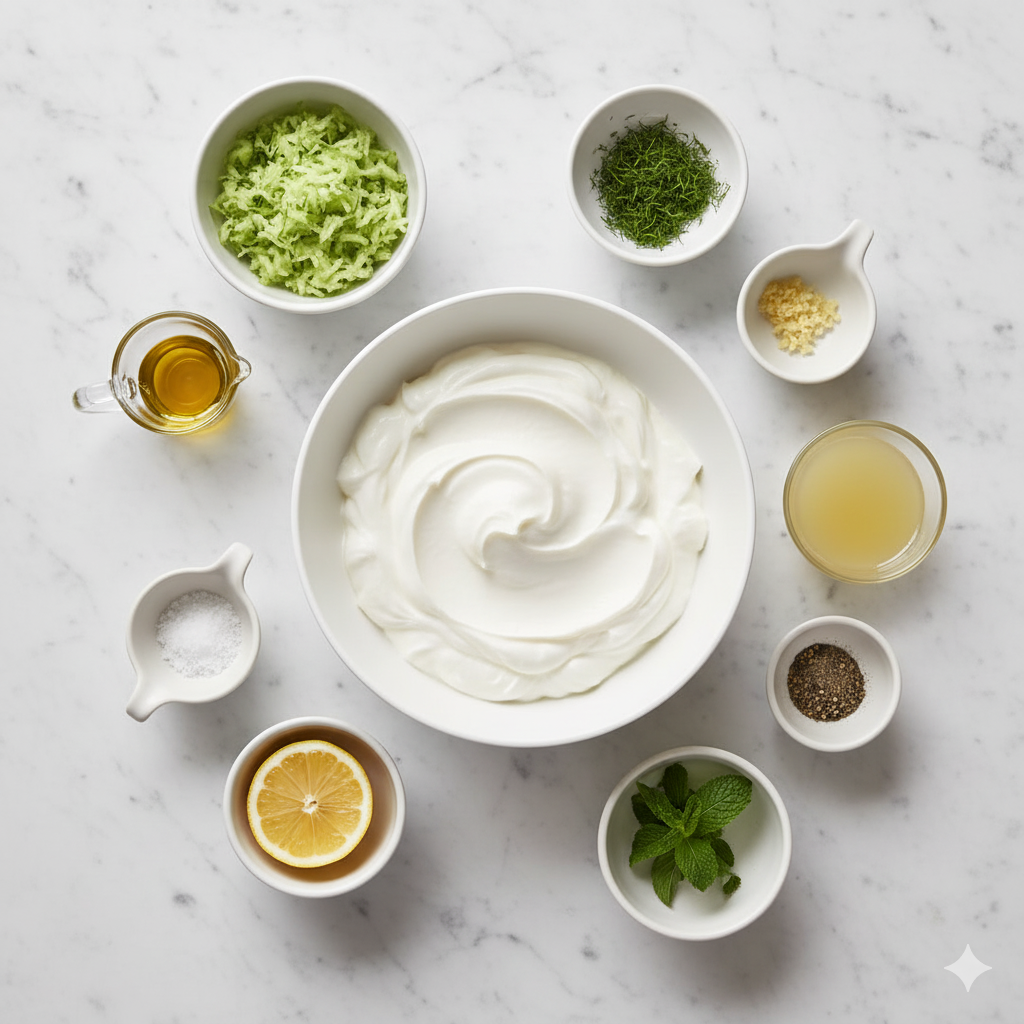 Ingredients You’ll Need for Tzatziki Party Dip with Extra Cucumber