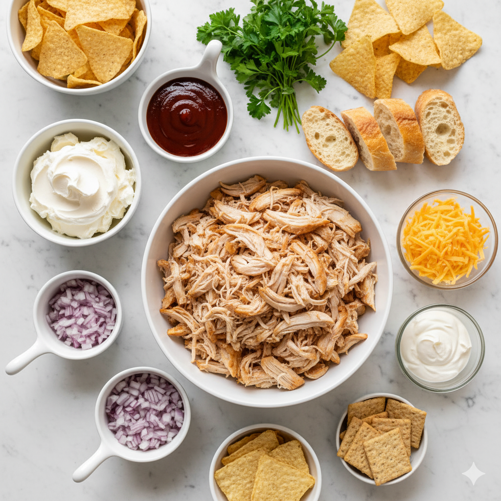 Ingredients You’ll Need for this BBQ Chicken Dip