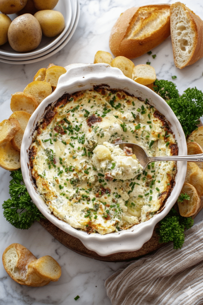 Loaded Baked Potato Dip inside
