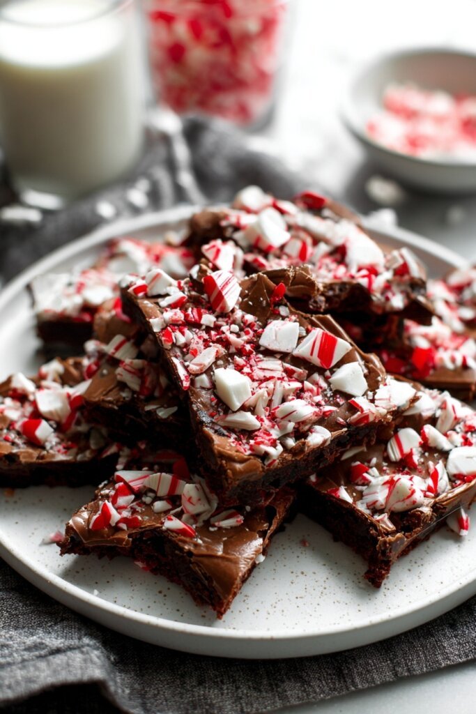 Brownie Bark with Candy Cane Crunch