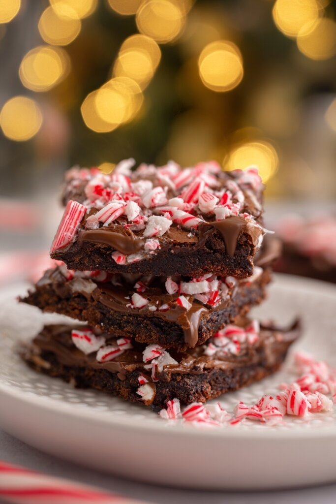 Brownie Bark with Candy Cane Crunch
