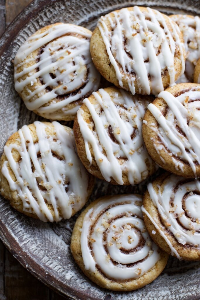 Cinnamon Roll Cookies with Cream Cheese Icing