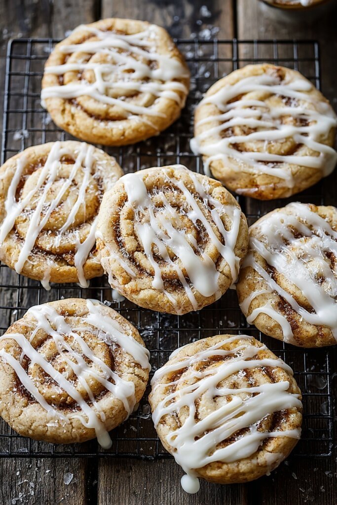 Cinnamon Roll Cookies with Cream Cheese Icing