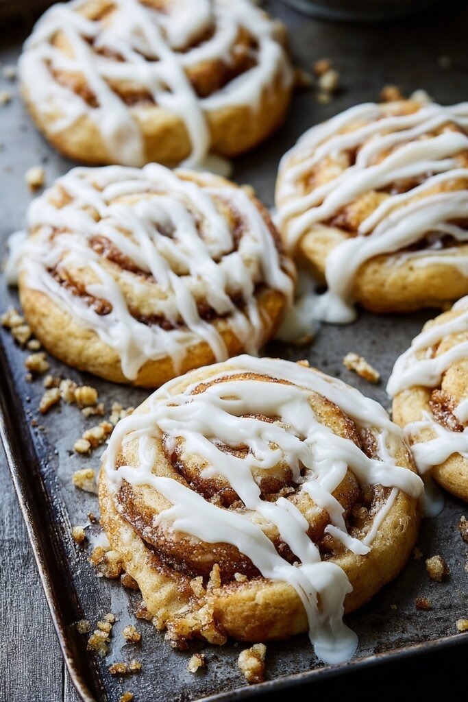 Cinnamon Roll Cookies with Cream Cheese Icing