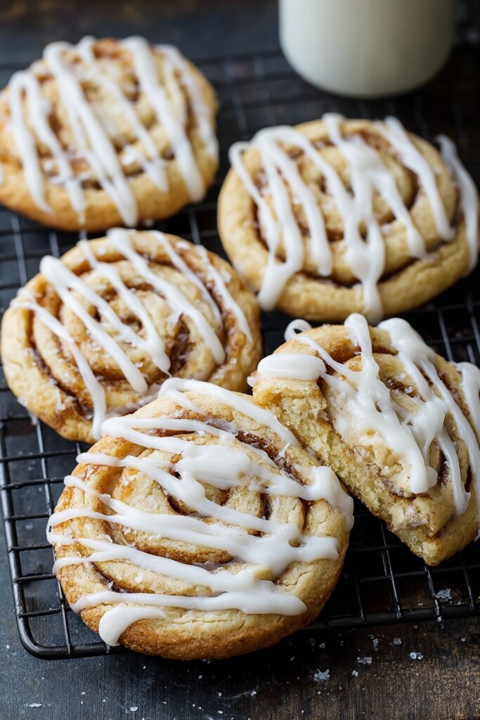 Cinnamon Roll Cookies with Cream Cheese Icing