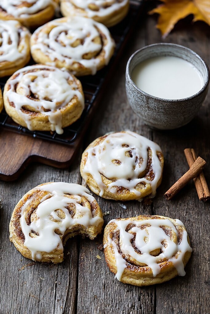 Cinnamon Roll Cookies with Cream Cheese Icing