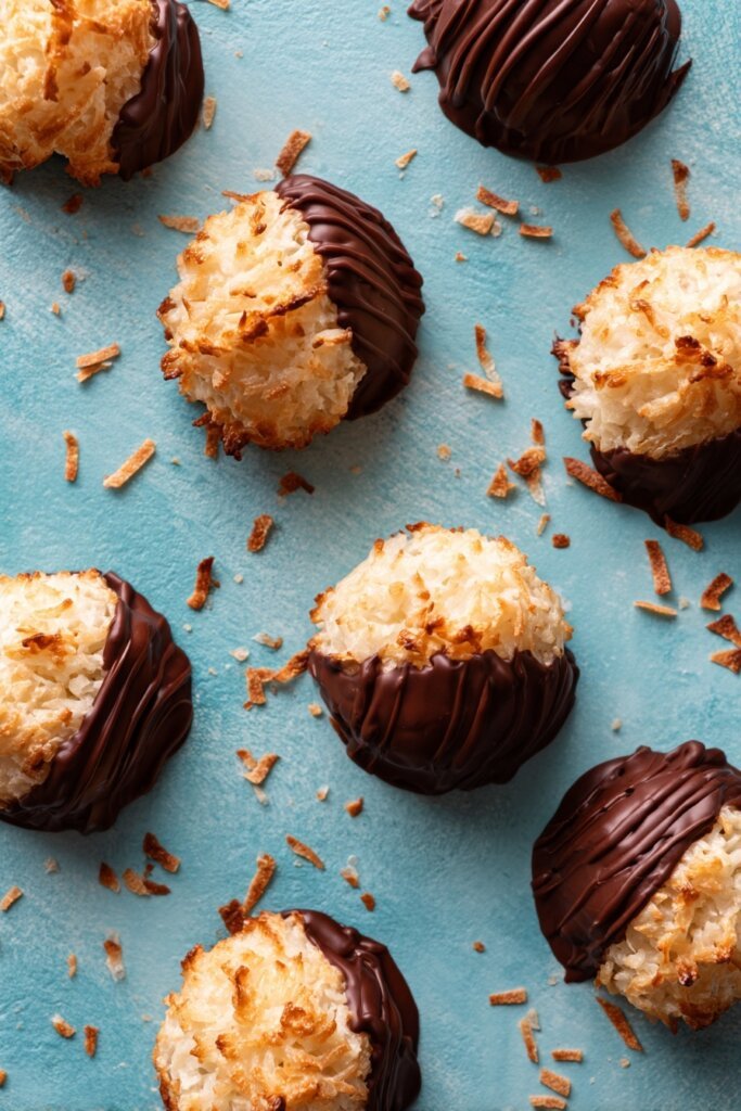 Chocolate-Dipped Coconut Macaroons