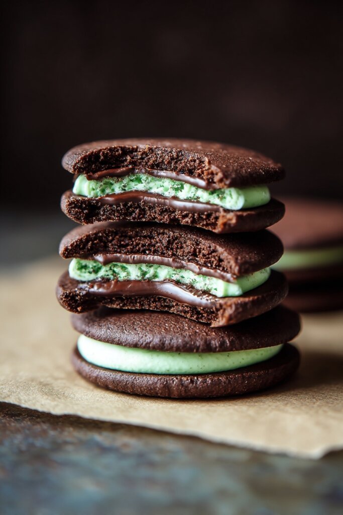 Chocolate Mint Sandwich Cookies