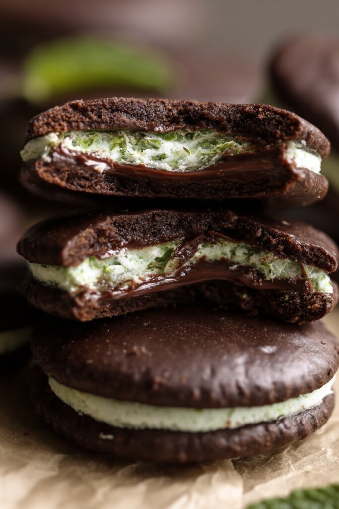 Chocolate Mint Sandwich Cookies