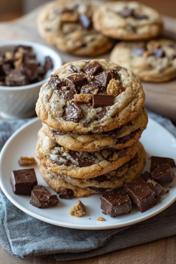 Chewy Toffee Chocolate Chunk Cookies
