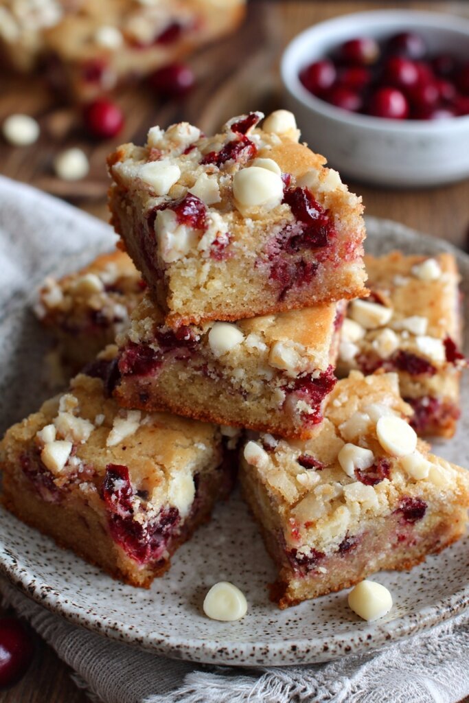 White Chocolate Cranberry Blondies
