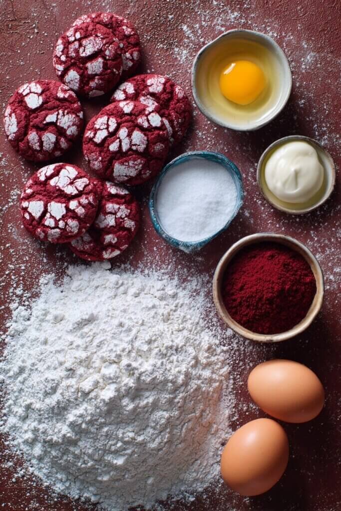 Red Velvet Crinkle Cookies Ingredients