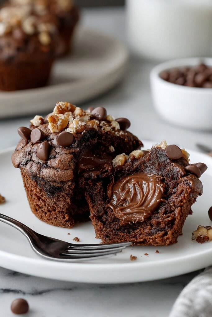 Double Chocolate Chip Reindeer Muffins