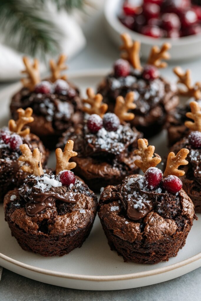 Reindeer Brownie Bites