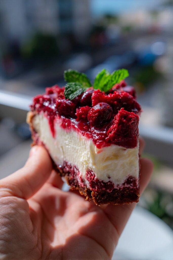 No Bake Christmas Red Velvet Cheesecake