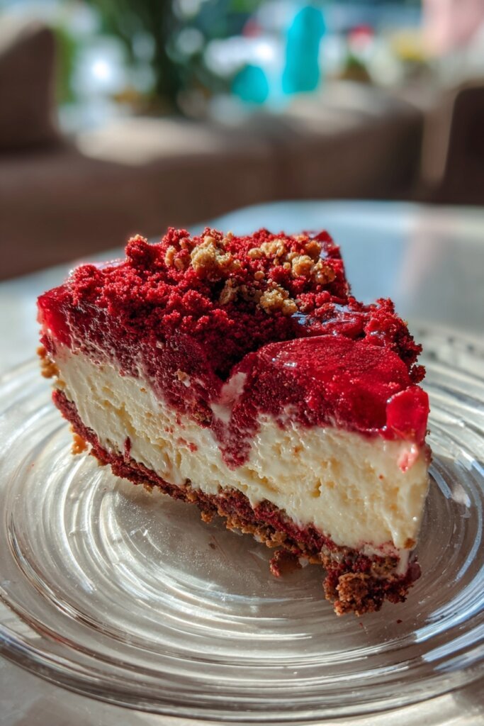 No Bake Christmas Red Velvet Cheesecake