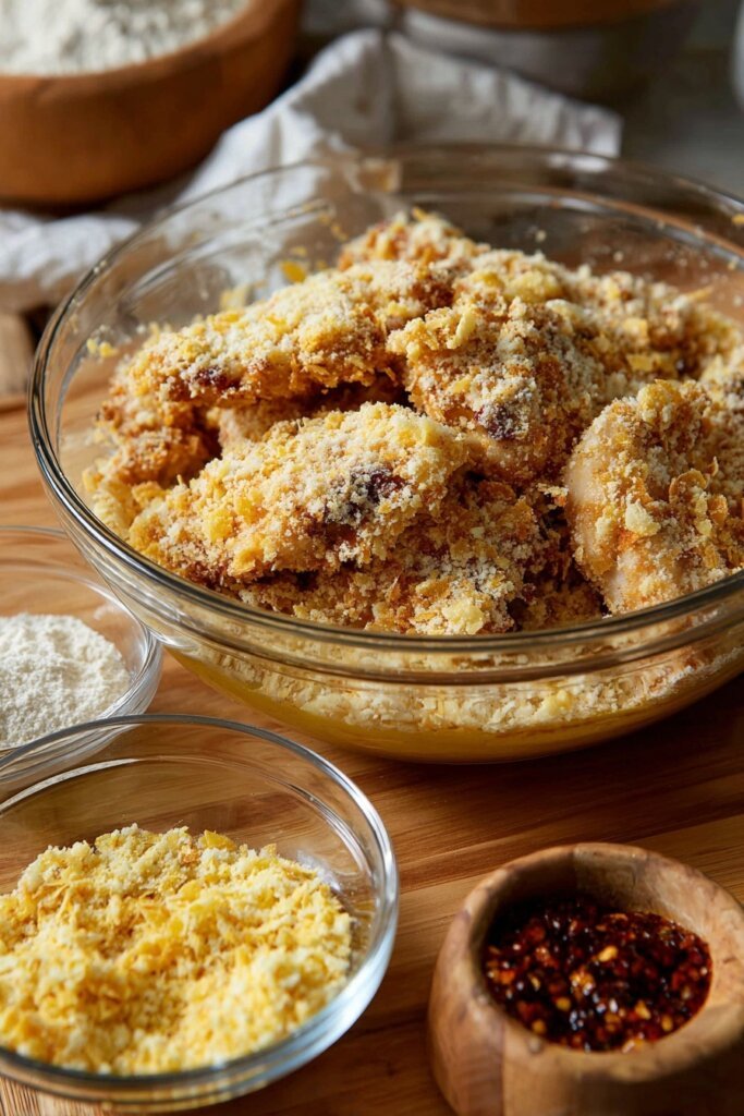 Tortilla Crusted Chicken with Lime Crema