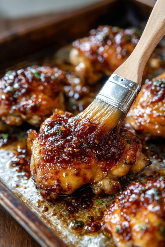 Honey Garlic Chicken Thighs with Roasted Potatoes