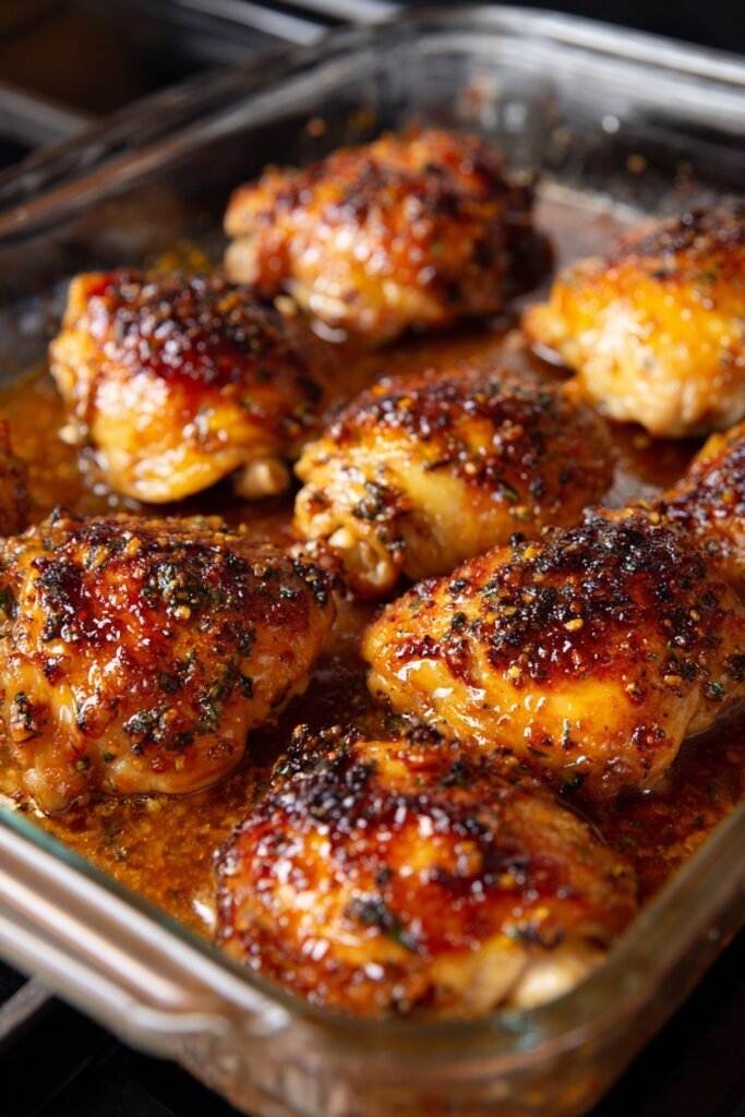 Honey Garlic Chicken Thighs with Roasted Potatoes