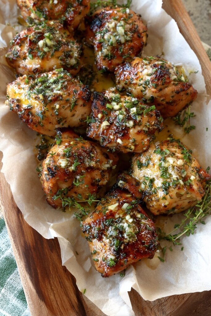 Garlic Butter Chicken Bites with Green Beans