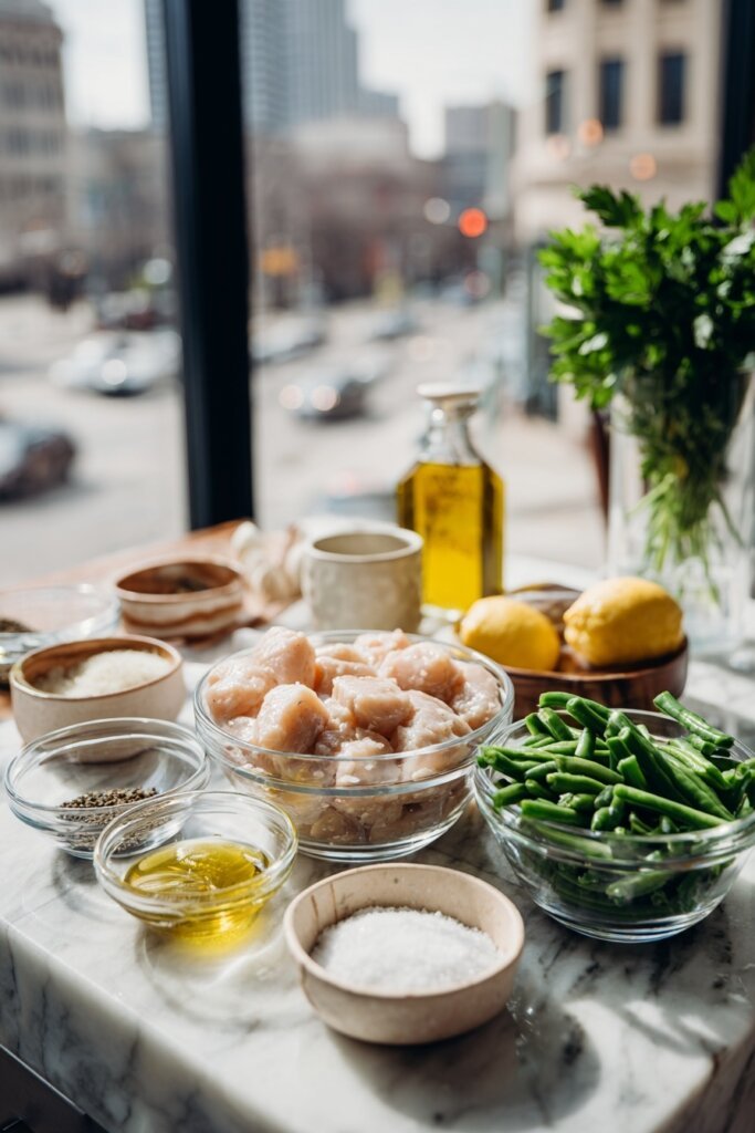 Garlic Butter Chicken Bites with Green Beans