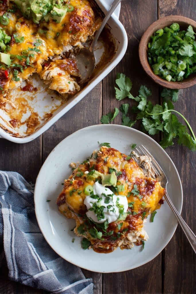 Cheesy Enchilada Chicken Bake